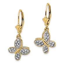 Load image into Gallery viewer, 14k &amp; White Rhodium D/C Fancy Butterfly Earrings
