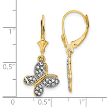 Load image into Gallery viewer, 14k &amp; White Rhodium D/C Fancy Butterfly Earrings
