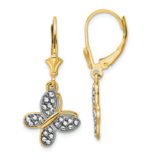 Load image into Gallery viewer, 14k &amp; White Rhodium D/C Fancy Butterfly Earrings
