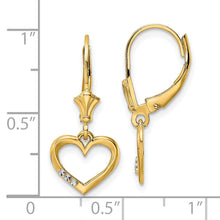 Load image into Gallery viewer, 14k &amp; White Rhodium D/C Heart Leverback Earrings
