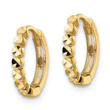 Load image into Gallery viewer, 14k Diamond-cut 2x12mm Hinged Hoop Earrings
