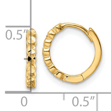 Load image into Gallery viewer, 14k Diamond-cut 2x12mm Hinged Hoop Earrings
