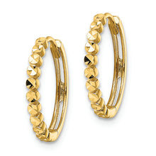 Load image into Gallery viewer, 14k Diamond-cut 2x16mm Hinged Hoop Earrings
