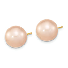 Load image into Gallery viewer, 14K 10-11mm Round Pink Freshwater Cultured Pearl Earrings

