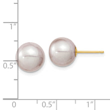 Load image into Gallery viewer, 14K 9-10mm Round Purple FWC Pearl Earrings
