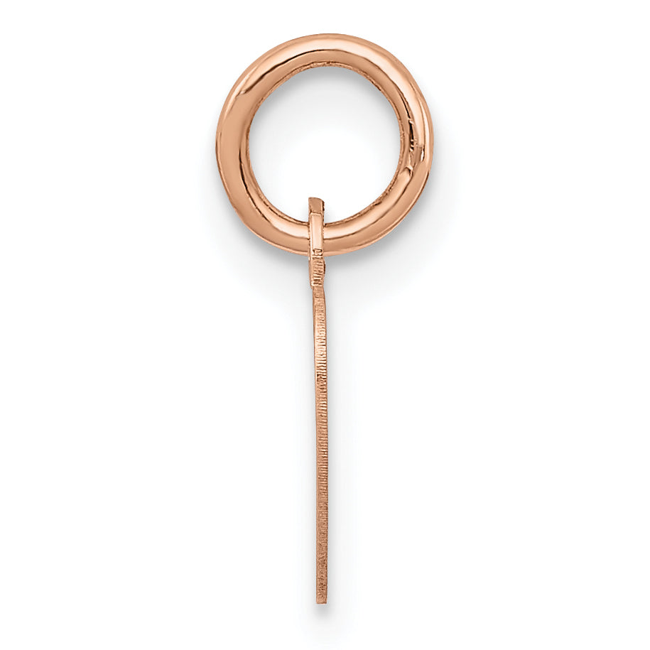 14K Rose Polished Heart Shaped Disc Pendant