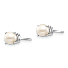 Load image into Gallery viewer, 14k White Gold 4.5mm Round June/FW Cultured Pearl Post Earrings
