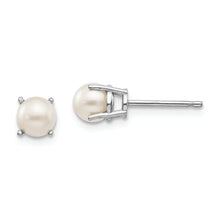 Load image into Gallery viewer, 14k White Gold 4.5mm Round June/FW Cultured Pearl Post Earrings
