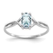 Load image into Gallery viewer, 14k White Gold Aquamarine Birthstone Ring
