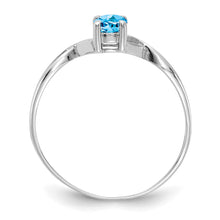 Load image into Gallery viewer, 14k White Gold Blue Topaz Birthstone Ring
