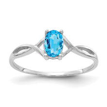 Load image into Gallery viewer, 14k White Gold Blue Topaz Birthstone Ring
