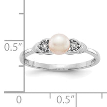 Load image into Gallery viewer, 14k White Gold FW Cultured Pearl and Diamond Ring
