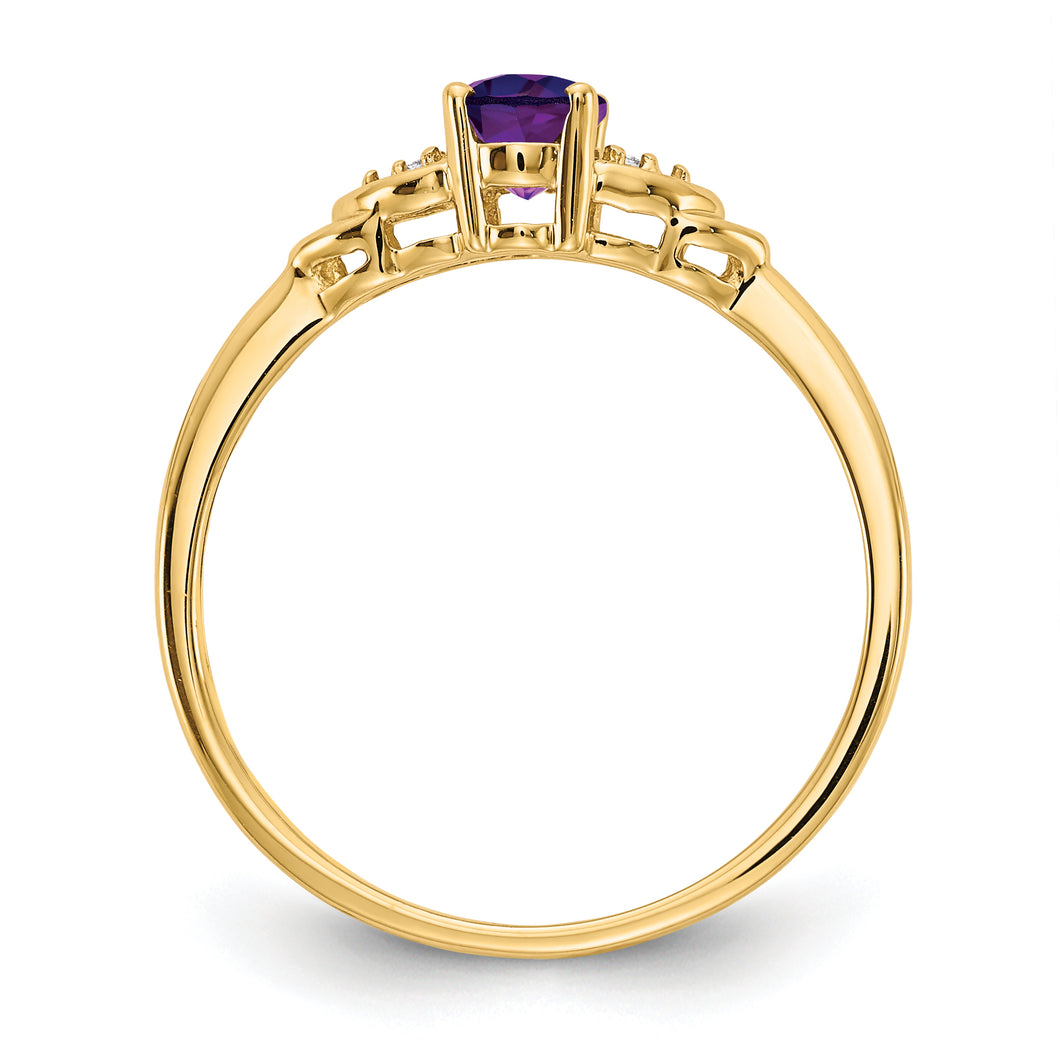 14k Amethyst and Diamond Ring