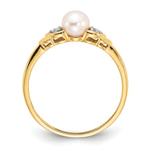 Load image into Gallery viewer, 14k FW Cultured Pearl and Diamond Ring
