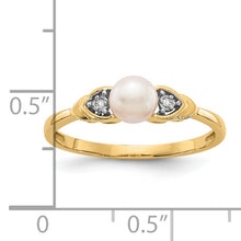 Load image into Gallery viewer, 14k FW Cultured Pearl and Diamond Ring
