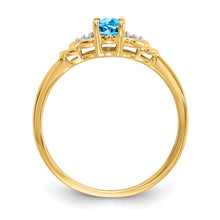 Load image into Gallery viewer, 14k Blue Topaz and Diamond Ring
