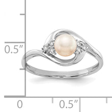 Load image into Gallery viewer, 14k White Gold FW Cultured Pearl and Diamond Ring
