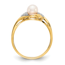 Load image into Gallery viewer, 14k FW Cultured Pearl and Diamond Ring
