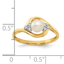 Load image into Gallery viewer, 14k FW Cultured Pearl and Diamond Ring
