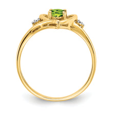 Load image into Gallery viewer, 14k Peridot and Diamond Heart Ring
