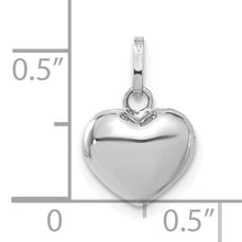 Load image into Gallery viewer, 14k White Gold 3D Puffed Heart Pendant
