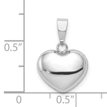 Load image into Gallery viewer, 14k White Gold 3D Puffed Heart Pendant
