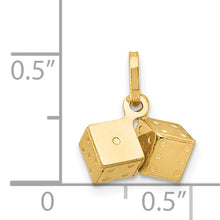 Load image into Gallery viewer, 14k  3D Dice Charm
