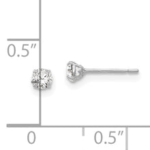 Load image into Gallery viewer, 14k White Gold 3mm Round CZ Post Earrings
