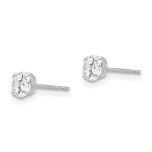 Load image into Gallery viewer, 14k White Gold 4mm Round CZ Post Earrings
