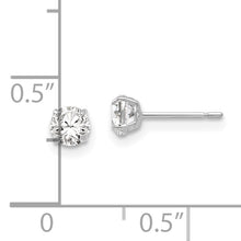 Load image into Gallery viewer, 14k White Gold 4mm Round CZ Post Earrings
