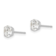 Load image into Gallery viewer, 14k White Gold 5mm Round CZ Post Earrings
