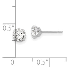 Load image into Gallery viewer, 14k White Gold 5mm Round CZ Post Earrings
