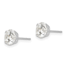 Load image into Gallery viewer, 14k White Gold 6mm Round CZ Post Earrings
