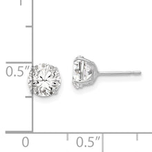 Load image into Gallery viewer, 14k White Gold 6mm Round CZ Post Earrings
