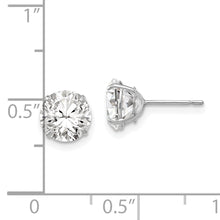 Load image into Gallery viewer, 14k White Gold 7mm Round CZ Post Earrings
