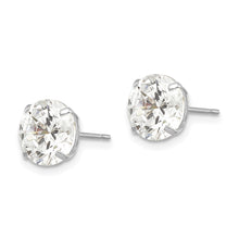 Load image into Gallery viewer, 14k White Gold 8mm Round CZ Post Earrings
