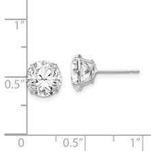 Load image into Gallery viewer, 14k White Gold 8mm Round CZ Post Earrings
