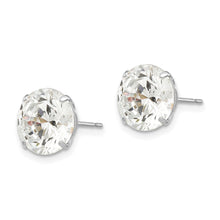 Load image into Gallery viewer, 14k White Gold 9mm Round CZ Post Earrings
