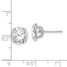 Load image into Gallery viewer, 14k White Gold 9mm Round CZ Post Earrings
