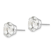 Load image into Gallery viewer, 14k White Gold 10mm Round CZ Post Earrings
