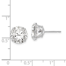 Load image into Gallery viewer, 14k White Gold 10mm Round CZ Post Earrings
