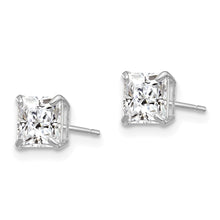 Load image into Gallery viewer, 14k White Gold 5mm Square CZ Post Earrings
