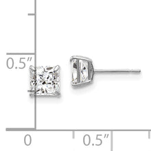 Load image into Gallery viewer, 14k White Gold 5mm Square CZ Post Earrings
