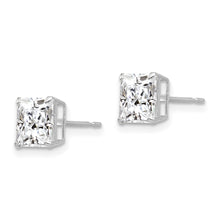 Load image into Gallery viewer, 14k White Gold 6mm Square CZ Post Earrings

