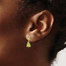 Load image into Gallery viewer, 14k Gold Peridot Dangle Post Earrings
