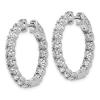 Load image into Gallery viewer, 14k White Gold 2 3/4ct Lab Grown Diamond VS DEF In&amp;Out Hoops
