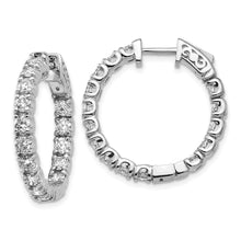 Load image into Gallery viewer, 14k White Gold 2 3/4ct Lab Grown Diamond VS DEF In&amp;Out Hoops
