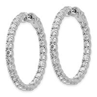 Load image into Gallery viewer, 14k White Gold 4 7/8ct Lab Grown Diamond VS DEF In&amp;Out Hoops
