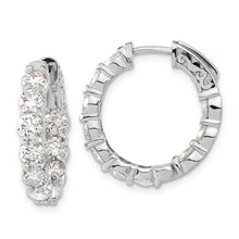 Load image into Gallery viewer, 14kw Lab Grown Diamond VS/SI FGH Round Hoop w/Safety Clasp Earrings
