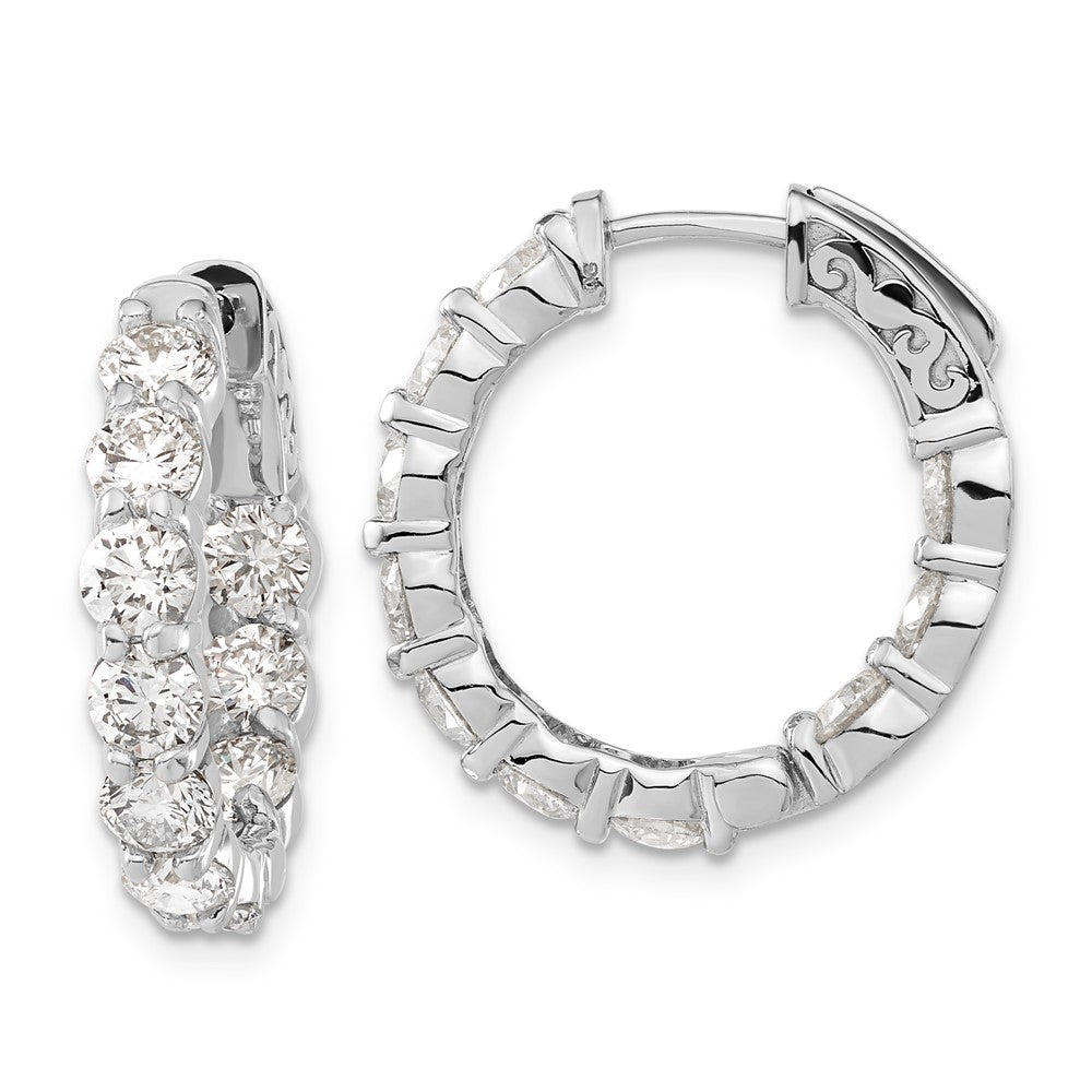 14kw Lab Grown Diamond VS/SI FGH Round Hoop w/Safety Clasp Earrings